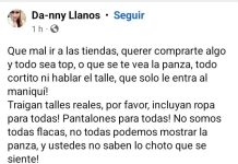 Chepes: Molestia de una señorita porque “los vestidos sean SOLO en talle BARBIE”