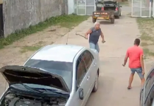VIDEO: Ex comisario dejó su auto en el taller y atacó con una barreta al mecánico