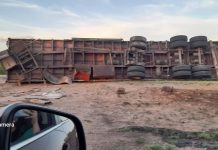 Ulapes: Volcó un camión por Ruta Nacional N° 79