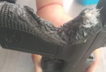Mendoza: un policía escondió su arma en un horno y se le derritió mientras cocinaba