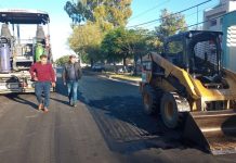 Chepes: Continúa el reasfaltado de calles en la zona urbana