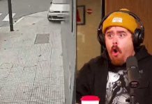 La reacción de Migue Granados cuando un auto casi choca contra el estudio de Olga