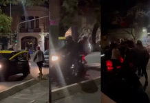 Palermo: pelea de taxistas termina con un motoquero atropellado