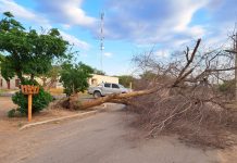 Ulapes: Fuertes ráfagas de viento provocaron algunos destrozos