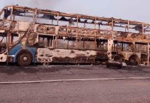 Chepes: Se incendió colectivo que viajaba a nuestra ciudad a encuentro de iglesias cristianas