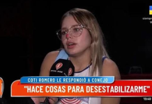 Coti Romero acusó a Alexis Quiroga de acosarla virtualmente