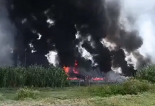 Gerli: se incendiaron seis vagones en desuso del tren Roca