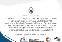 Chepes: Se realizará encuentro con los Convencionales Constituyentes