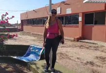Chepes: Volvió a encadenarse frente al municipio por falta de respuesta a su pedido