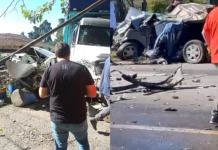 Camión chocó varios autos en Ruta 2 y se incrustó contra una parrilla: al menos un muerto
