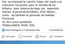Chepes: Rutas intransitables mientras vialidad provincial empareja una cancha de fútbol