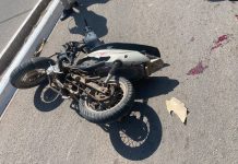 Chepes: Conductor de moto impactó contra boulevard de la Avenida 9 de Julio