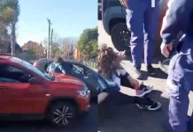 Relato salvaje en Bernal: conductor atropelló a una ciclista tras una discusión y chocó un auto en la huída