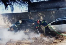 Chepes: Se incendió auto en predio de la comisaría local