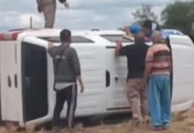 Ulapes: Camioneta de la obra Social APOS Sufrió un vuelco