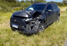 Chepes: Compuerta de camión provocó accidente en cercanías al paraje Las Antenas