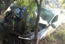 Ulapes: un hombre resultó herido tras perder el control de su vehículo y chocar contra un árbol