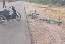 Chepes: motociclista chocó contra tres ciclistas y dejó varios heridos