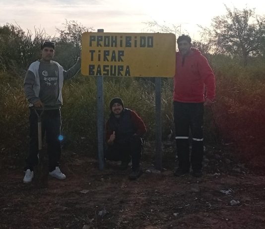 Chepes: Ejemplo de compromiso, Estudiantes del CEJA limpian el ingreso al Barrio El Alto