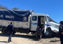 Catuna: Camión perdió el control por un desperfecto mecánico y chocó contra un muro en la Cuesta del Quemado