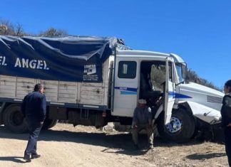Catuna: Camión perdió el control por un desperfecto mecánico y chocó contra un muro en la Cuesta del Quemado