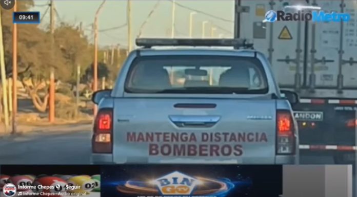 Chepes: Fotografiaron camioneta de bomberos trasladando a diputada provincial hacia la capital