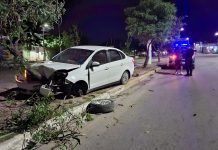 Capital: Un conductor chocó contra un árbol y dio positivo con 2,76 de alcohol en sangre