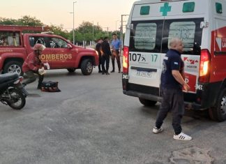 Capital: Choque entre un auto y una moto en el barrio Benjamín Rincón: